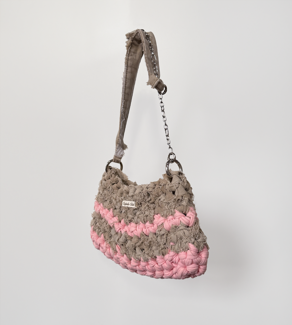 Lucy Purse - Khaki and pink