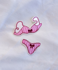 Lingerie Sticker Set includes a pink bra and matching underwear sticker set
