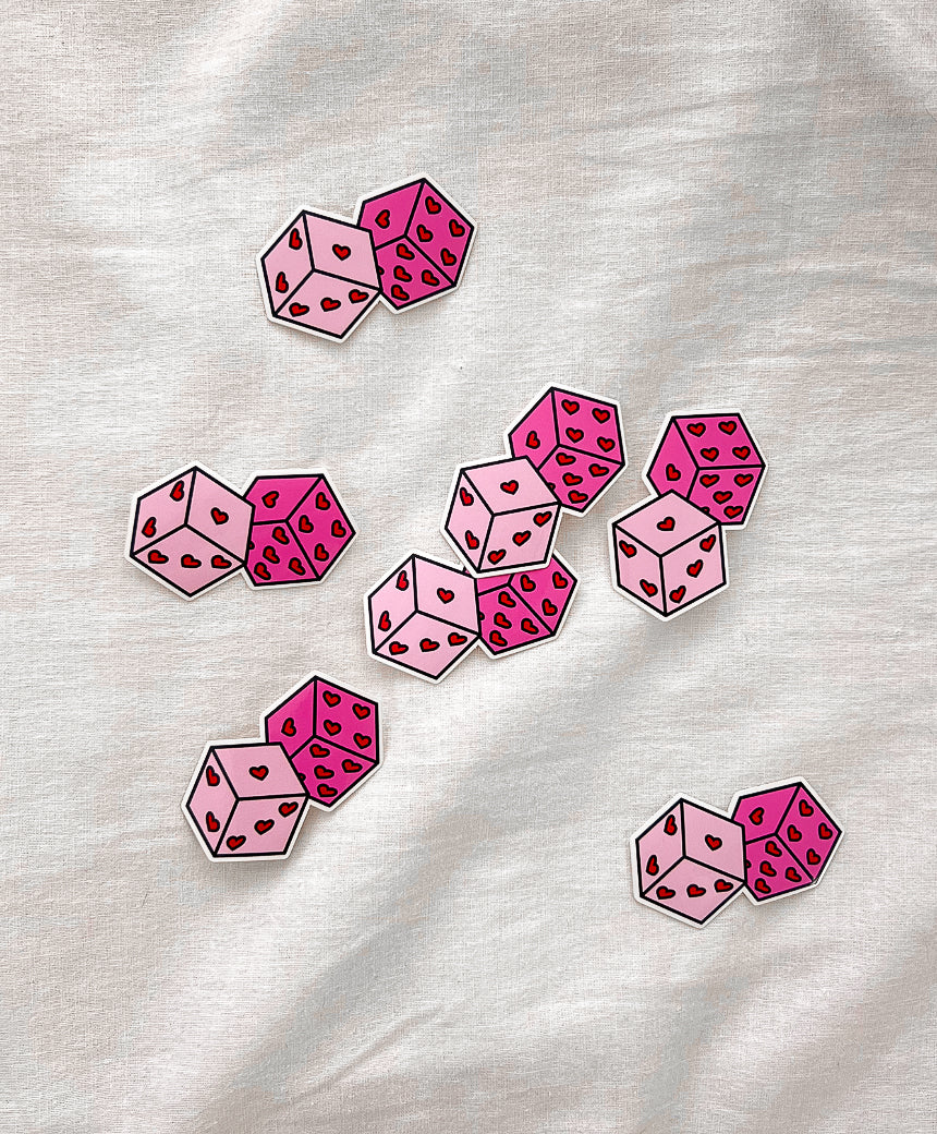 Straight view of Roll the Dice Vinyl Stickers