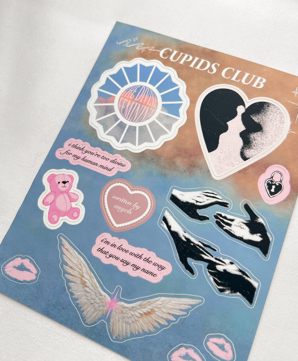 Close up view of Divine Feminine sticker sheet